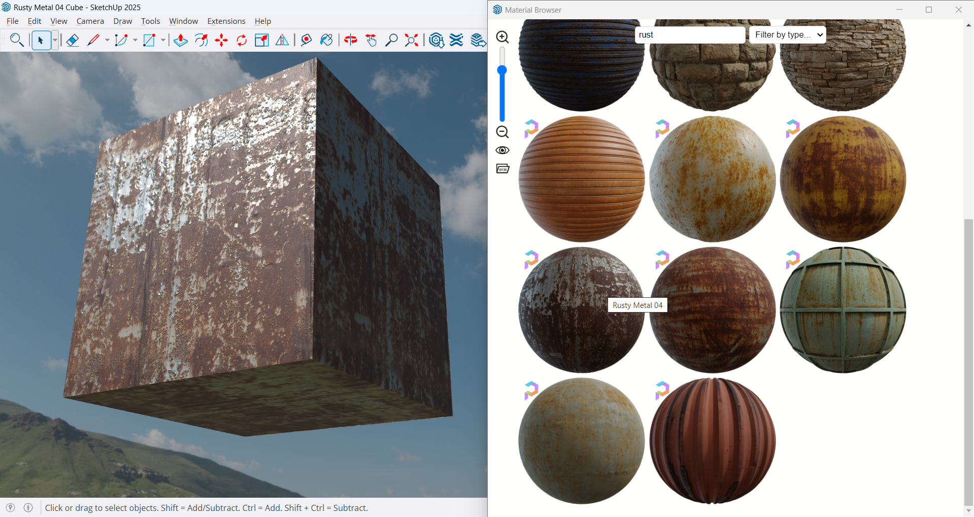 SketchUp Material Browser Plugin - Poly Haven PBR Texture Preview.png