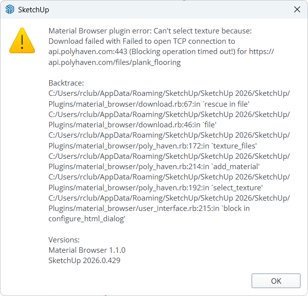 Material Browser Error
