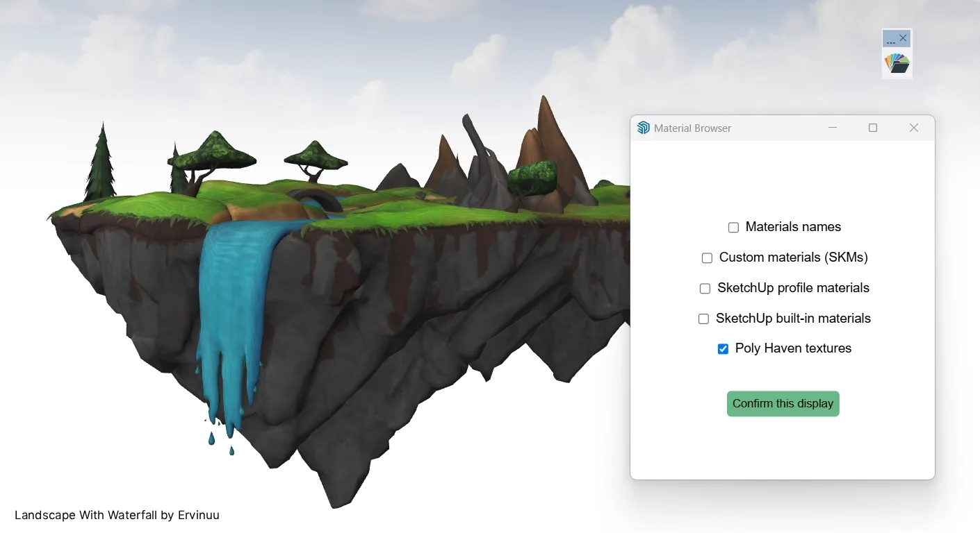 SketchUp 2026 - Material Browser Plugin v1.1.1 - Settings.webp