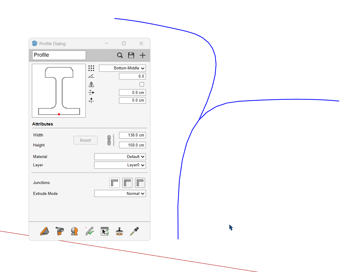 Using ProfileBuilder 3 in SketchUp to draw train rails