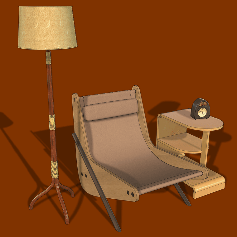 Brazilian Lounge Chair w Lamp and Shelf.png