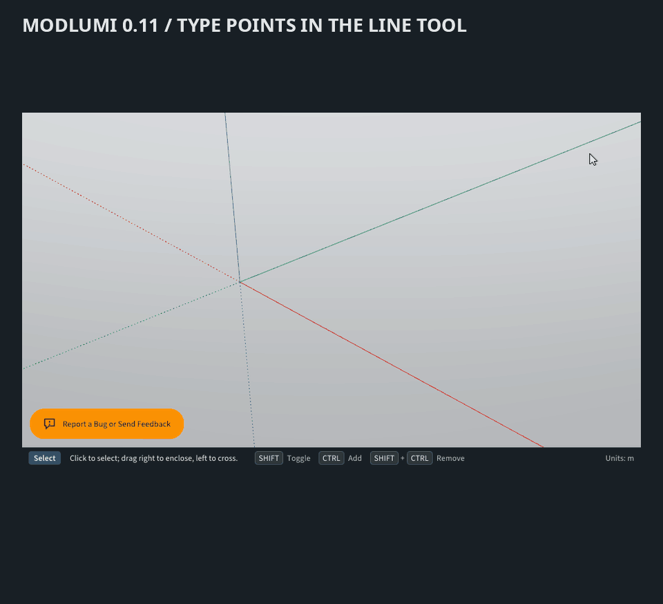 Typed points in the Line tool