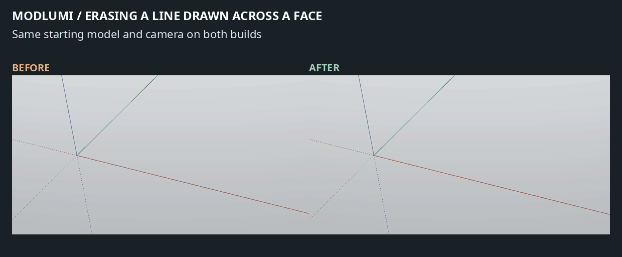 Erasing a line drawn across a face, before and after