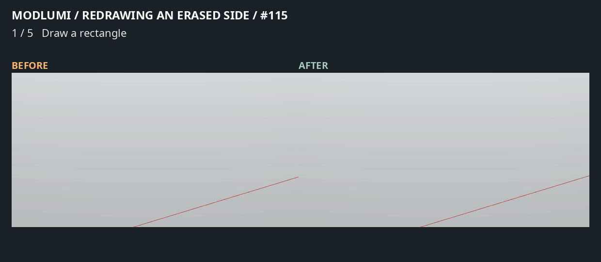 Redrawn side, before and after