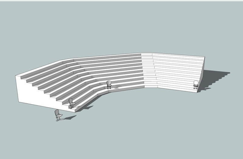 Position the chairs using the raw line as reference points..