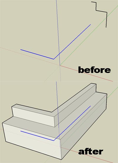 concept for a took called 'FollowMeToolForLines' or 'ExtrudeLinesAlongPath' (because 'FollowMe' is probably a protected name)