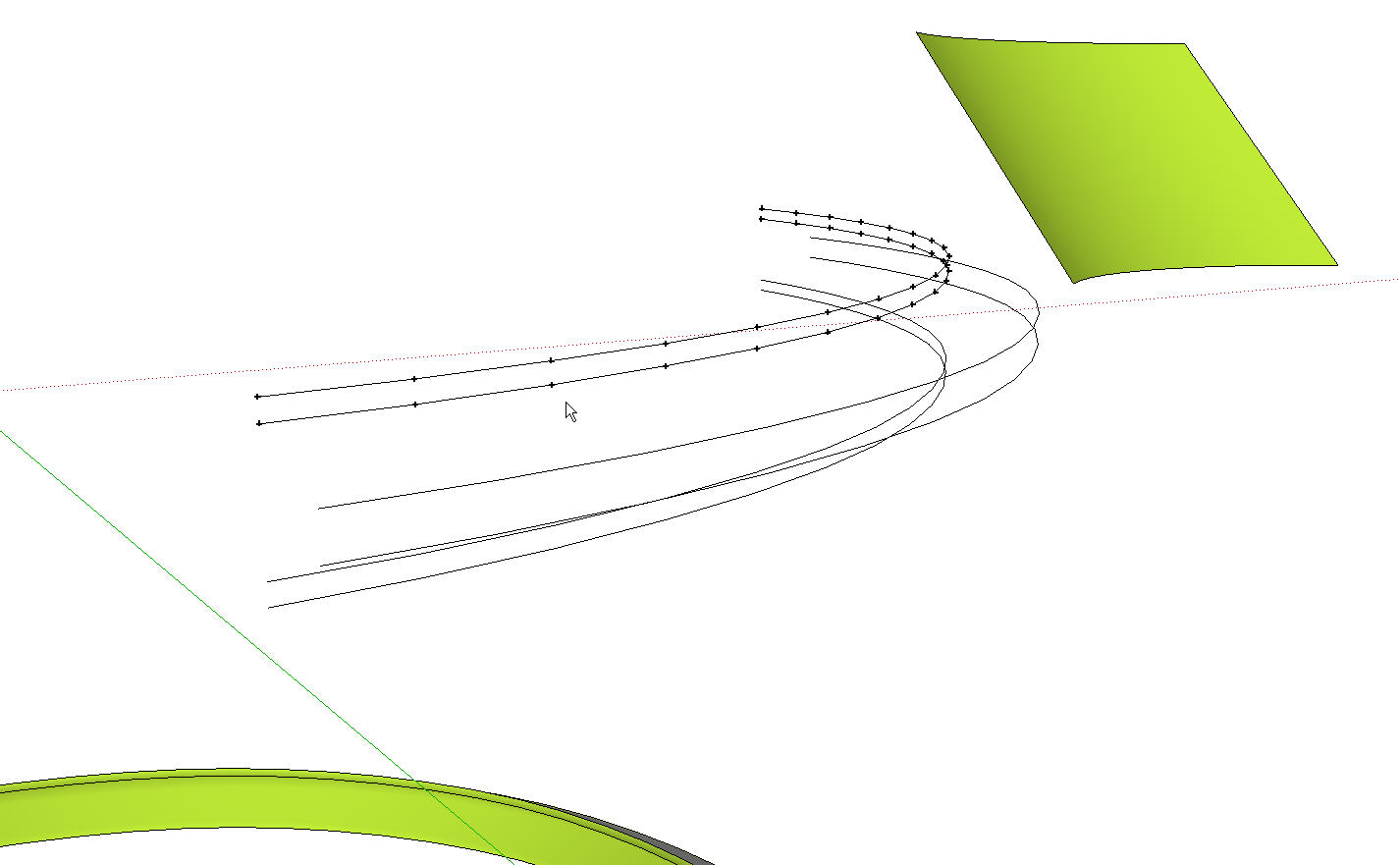 All six curves selected. One segment chosen in dialog box