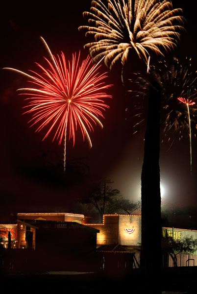 The fire works finished just before the dust storm arrived.
Photo Copyright Roger Hawkins 2011