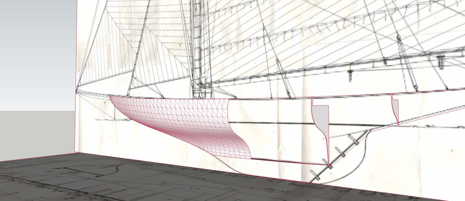 first half of the hull contour