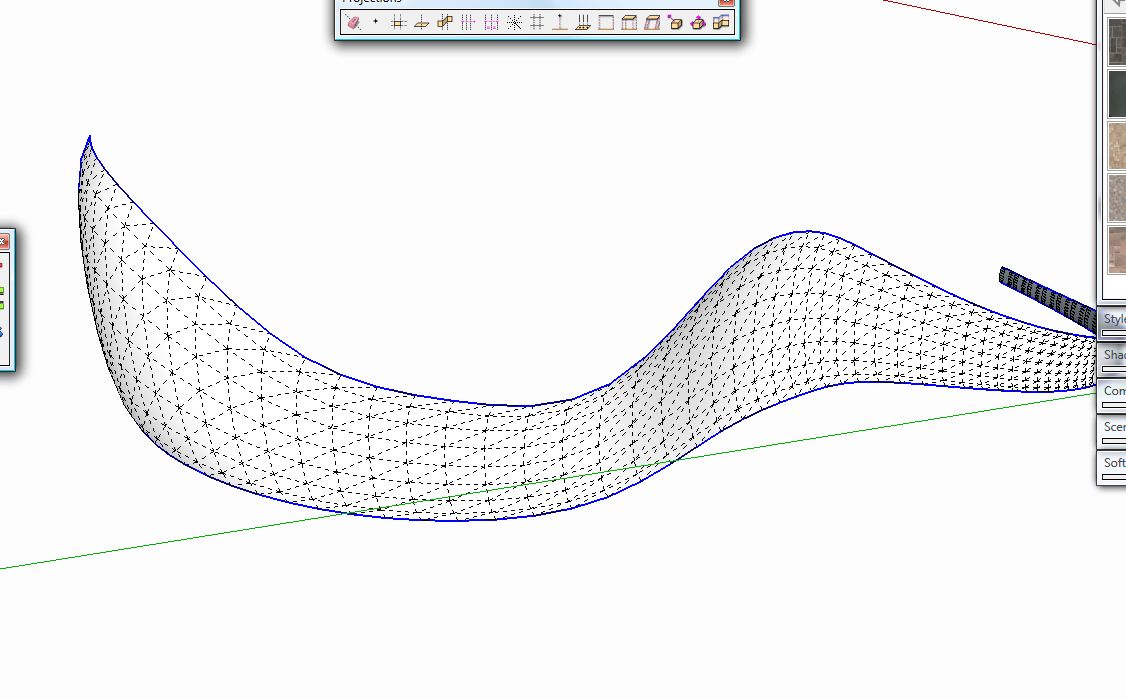 After making sure my segments matched for both rails, I ran TIG's sweep along rails plugin to create the mesh for the base, then duplicated it and flipped half to match them up as a whole.  I then moved the based and lined it up with the previous mesh.