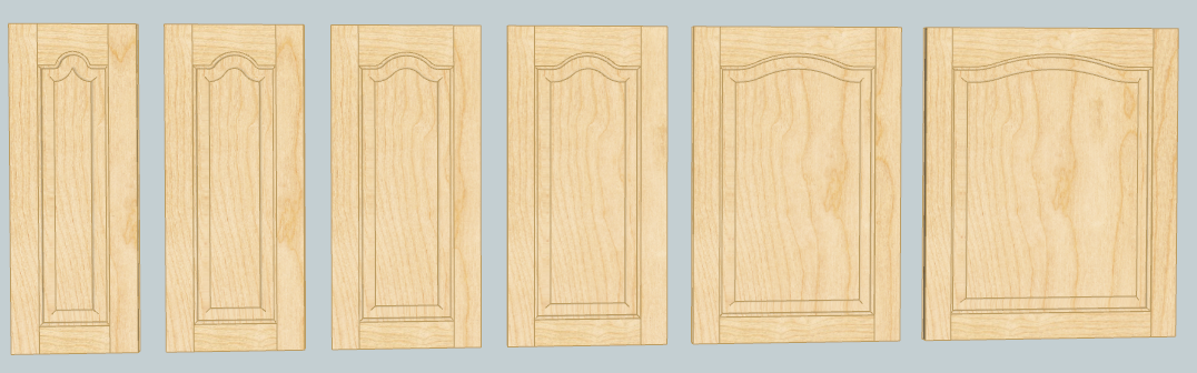 225, 250, 275, 300, 400 and 500 cathedral doors