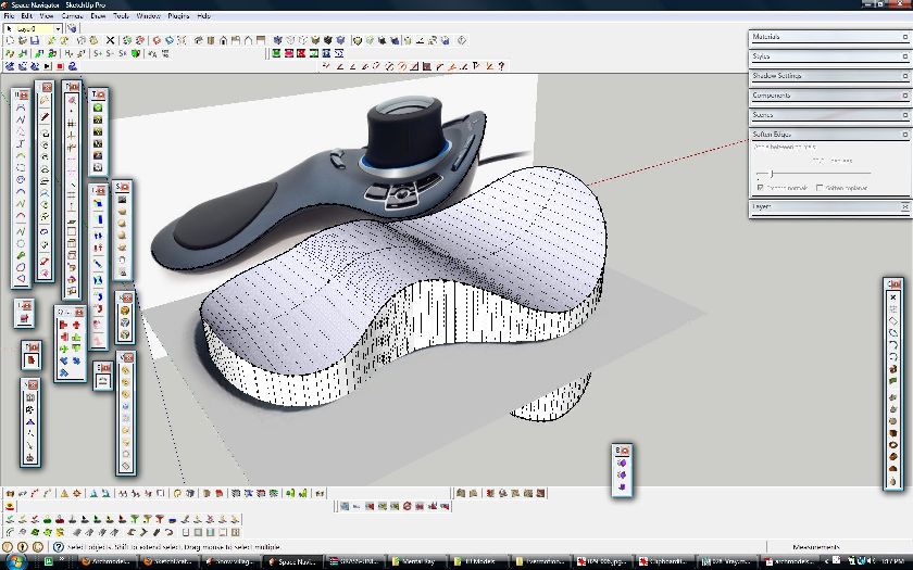 Attached halves and used VPP to extrude face down on Z.  Then traced the base of the navigator and intersected.