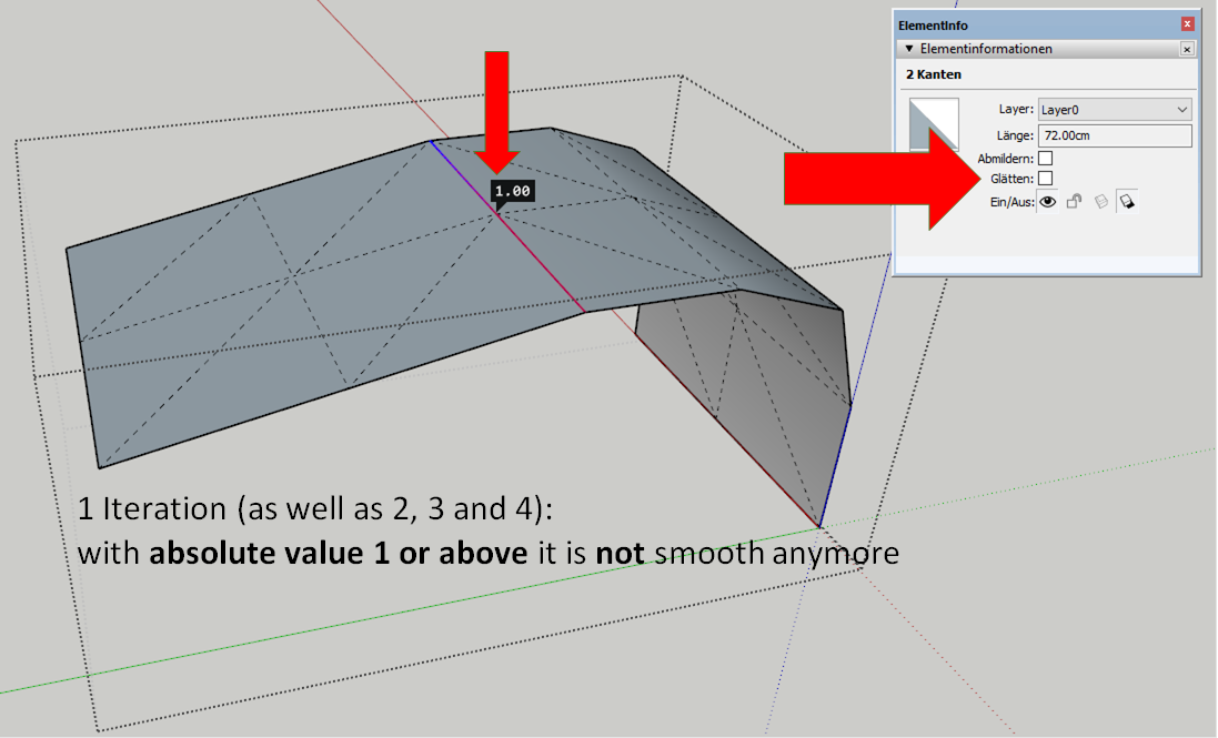 Edge with absolute crease value of 1 or above is never smooth