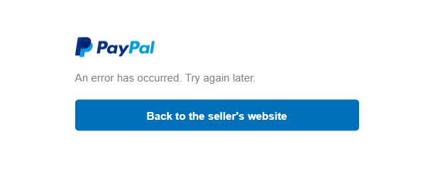 PayPal Error