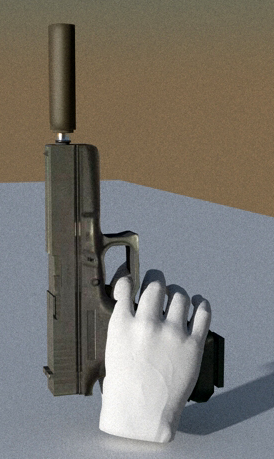 silenced Glock 9mm