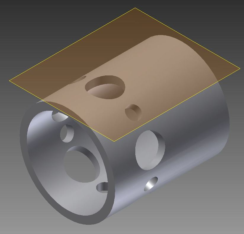 diametrically opposed holes THROUGH ALL IN INVENTOR