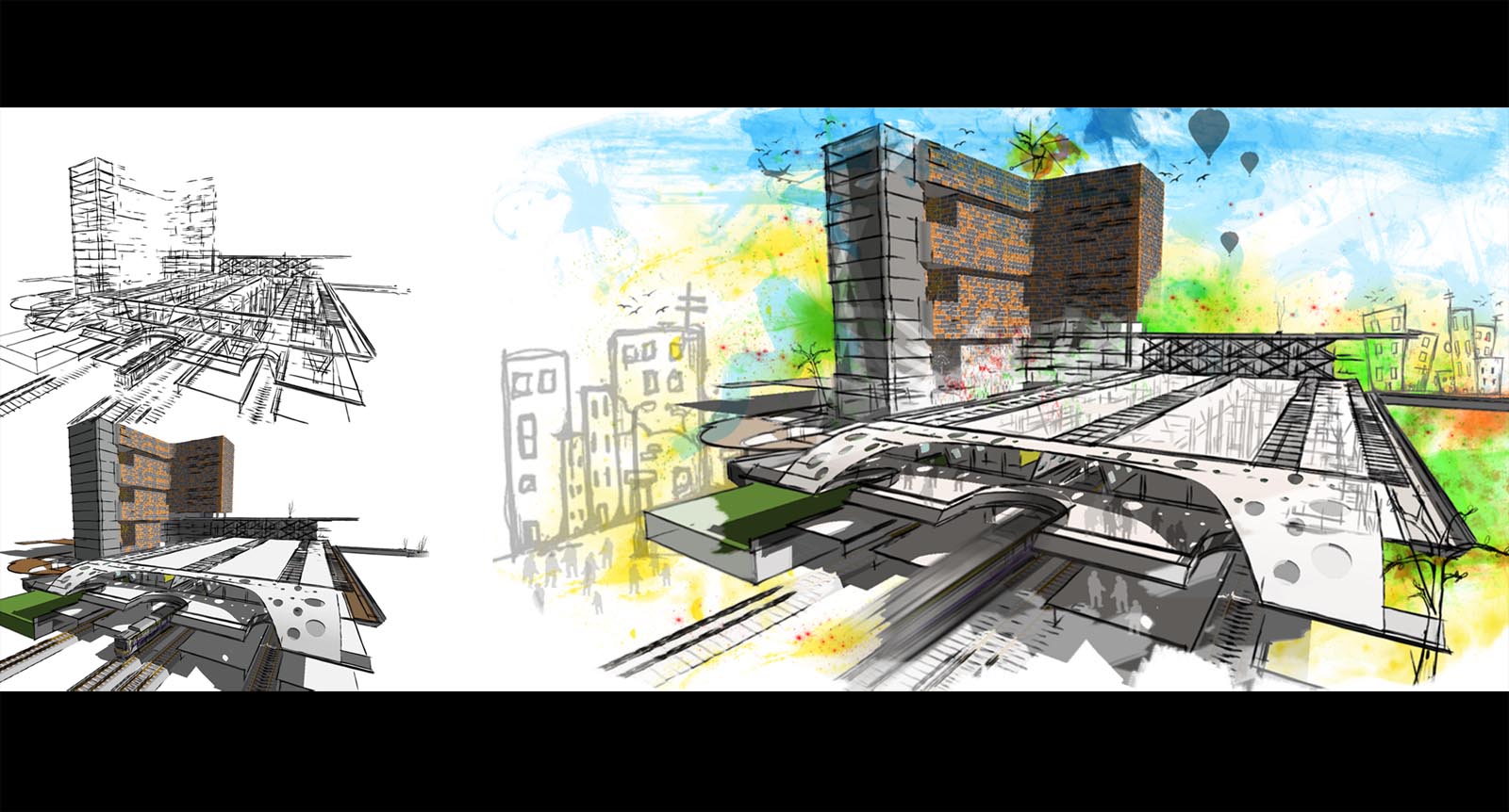 Railway station with commercial complex-thesis project