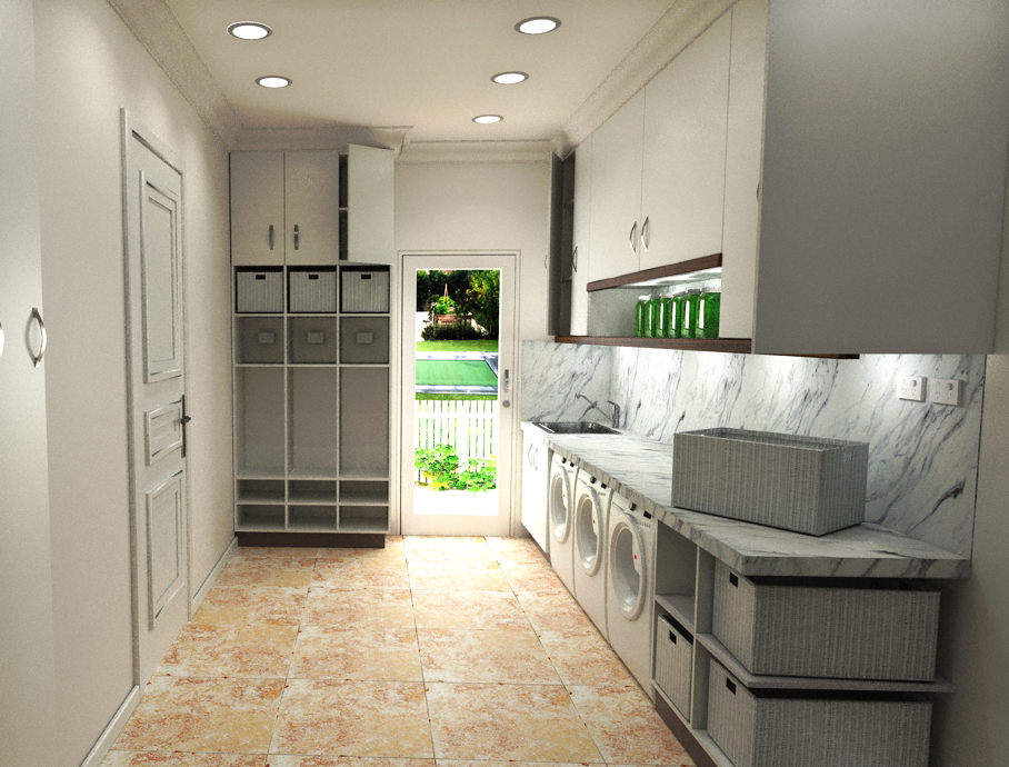 Twilight render. 2 hrs @ progressive interior. No post-pro.
Rear wall removed for clarity.