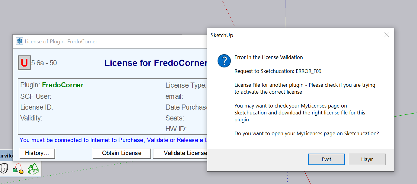 FredoCorner license error
