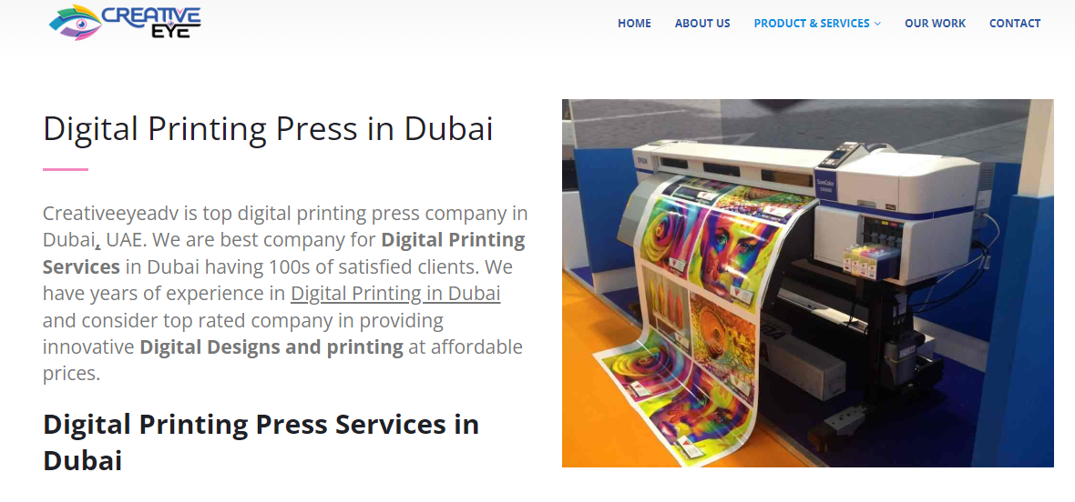 digital printing press company in Dubai