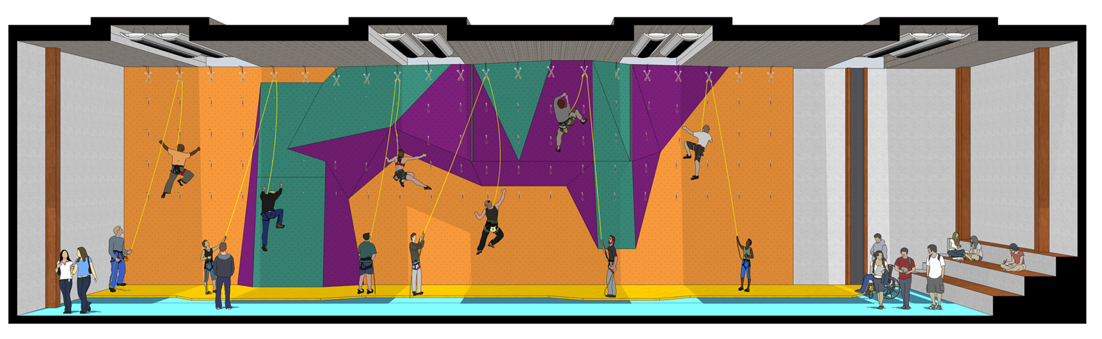 Example of a climbing wall