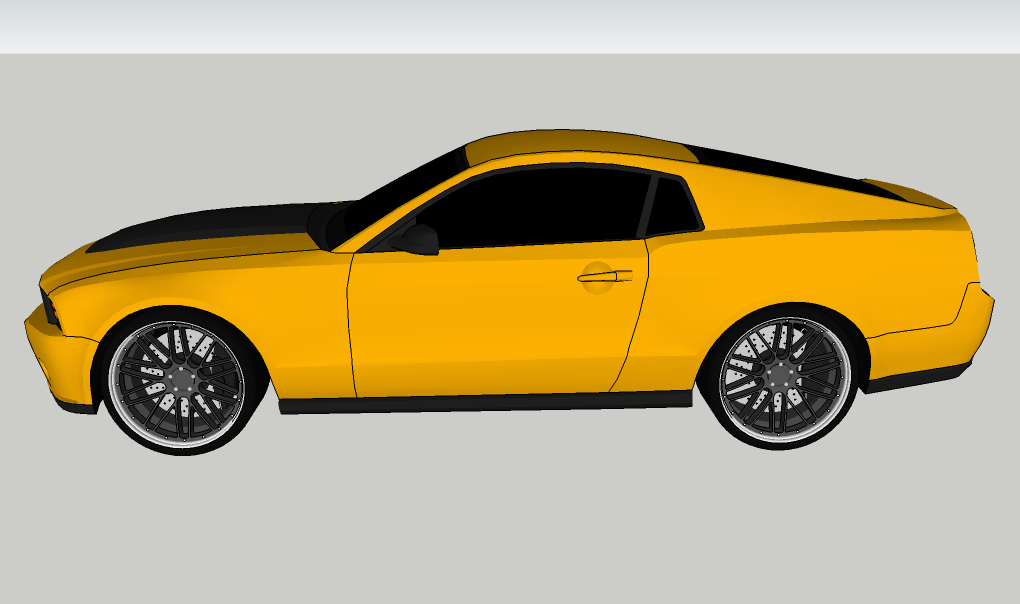 I used classic BBS wheels instead of the Panasport ones found on the real Mustang.