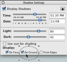 Shadow settings = On ground