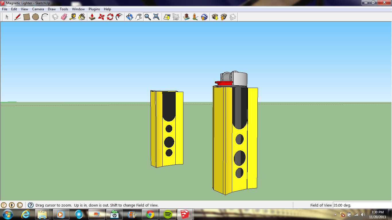 Holes for the magnet to meet up with another magnet.