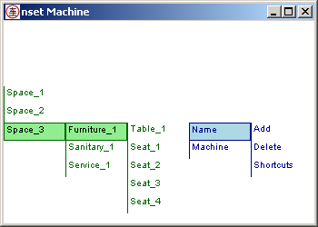 Showing part of the hierarchy that leads to the components (columns slide vertically and horizontally to reveal the rest)