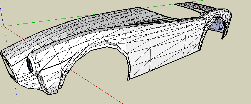 wire frame now with triangulated surfaces