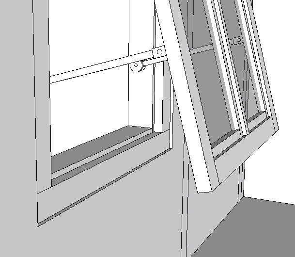 window 1 cm below plaster