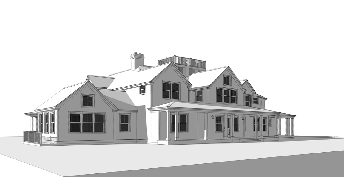 SketchUp view of house from front