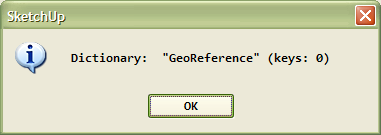 Popup when GeoReference dictionary is defined, but empty.