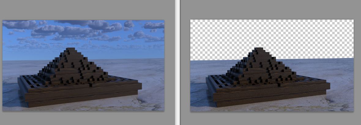Vray only on the left, animator and Vray on the right