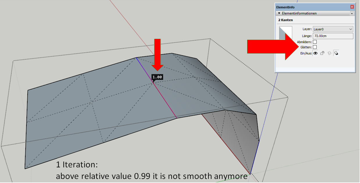 1 Iteration: Edge with relative value above 1 is not smooth