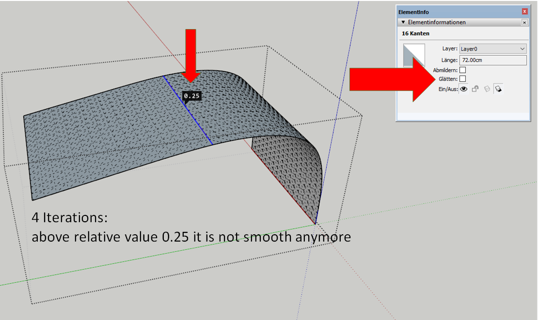 4 Iterations: Edge with relative value above 0.25 is not smooth