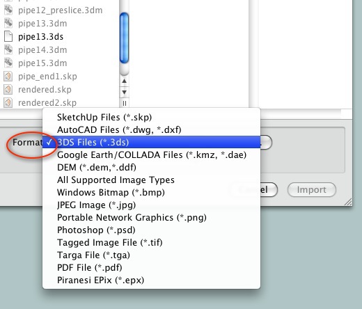 screenshot from mac sketchup import dialog.