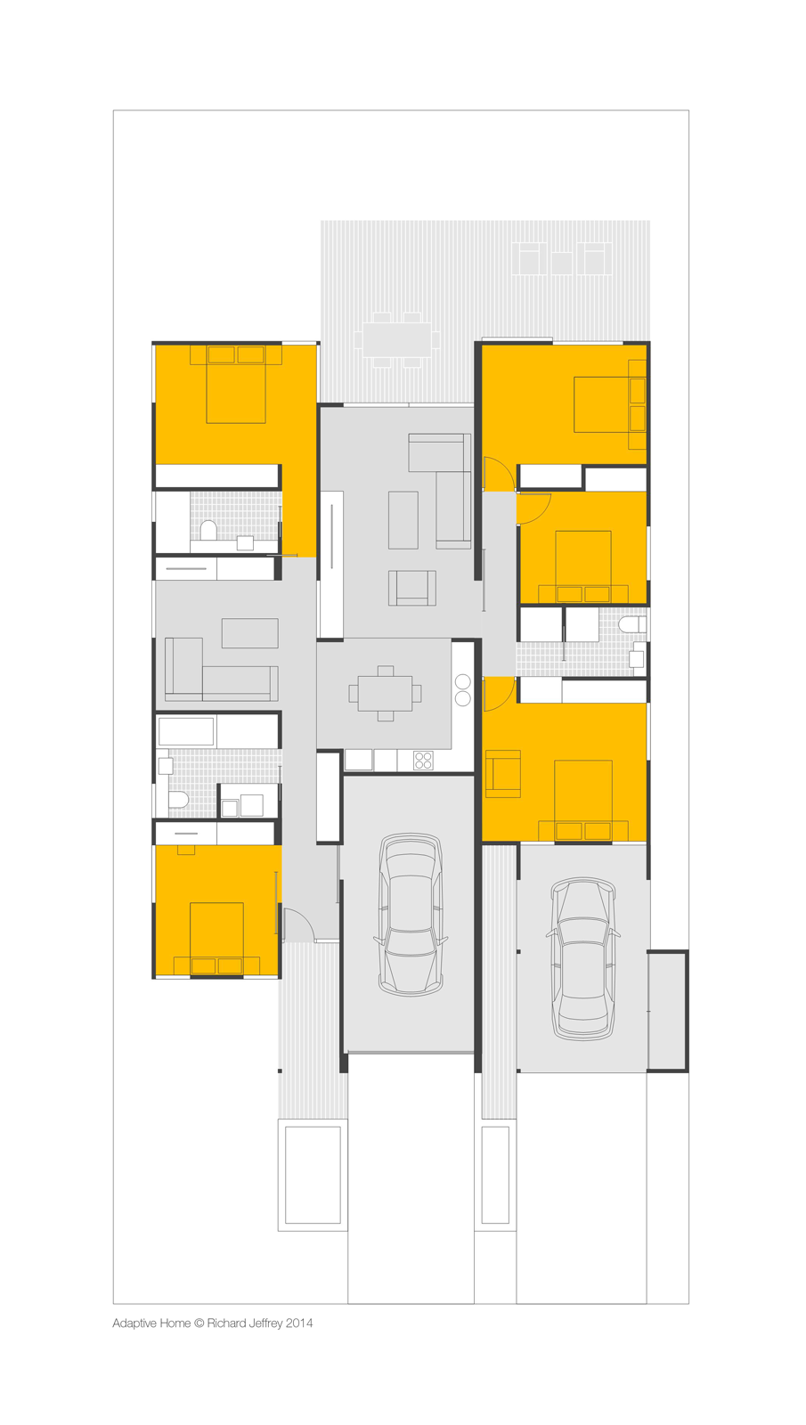 Combined to 5 bedroom plus 2 living areas