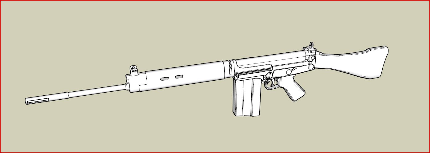 The British L1A1 Rifle, 6453  Polys (google Sketchup)