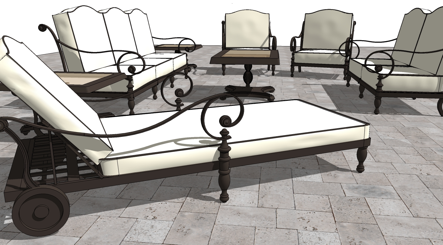 Sketchup model of the patio furniture I built