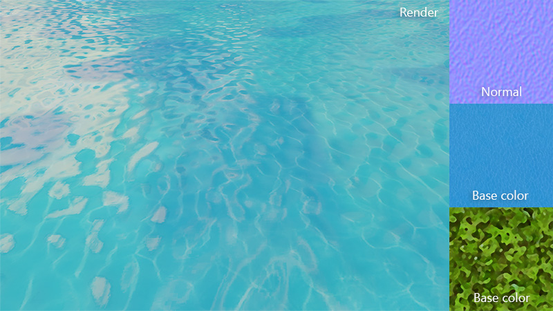 A virtual reef rendered with SketchUp PBR extension. Made with two faces, two materials and three textures.