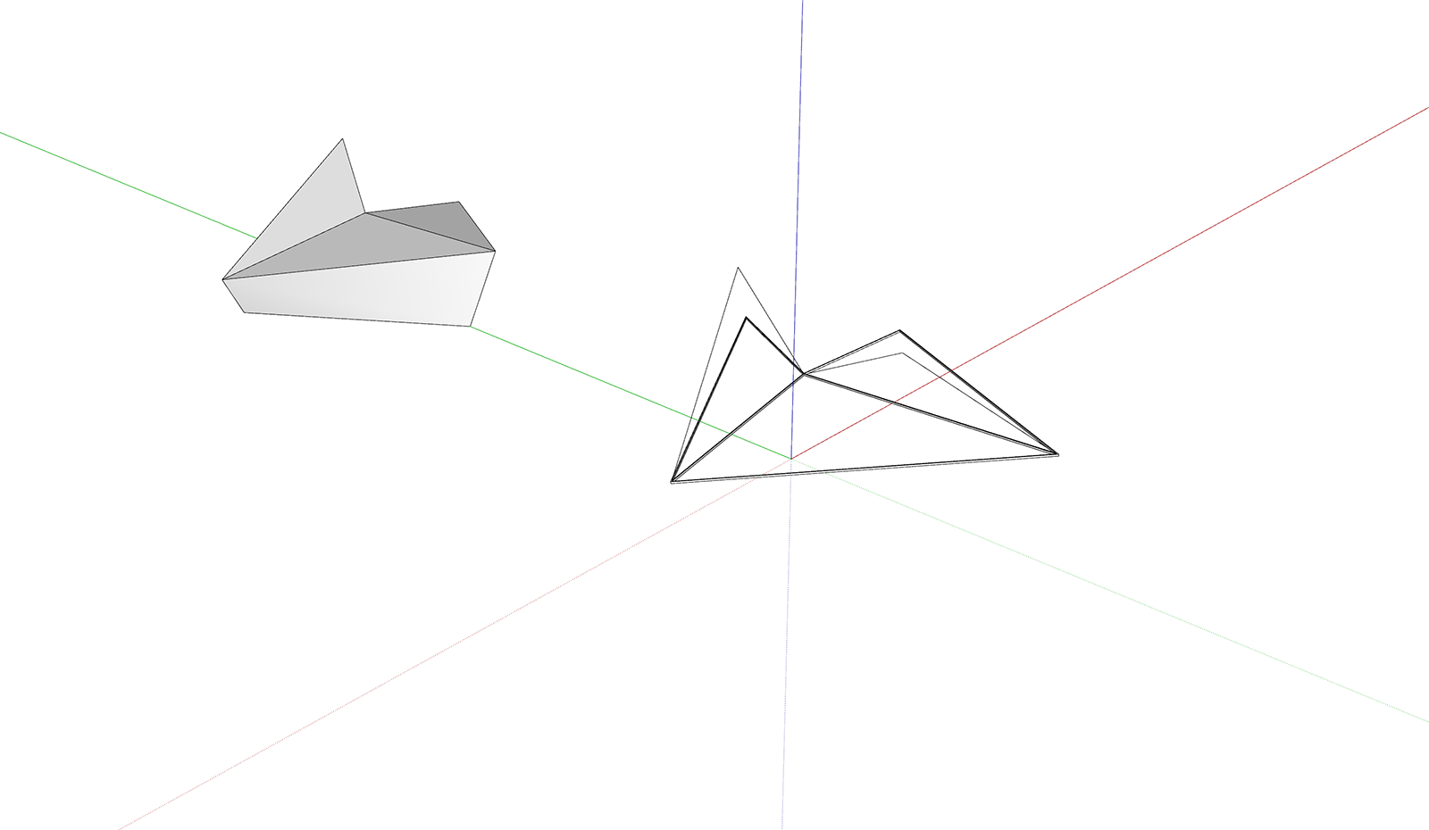 the resultant geometry from the various points in space using 1000 bit tools