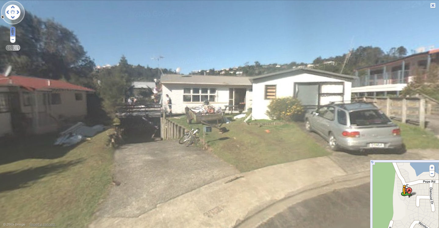 A Google Street View of the original house