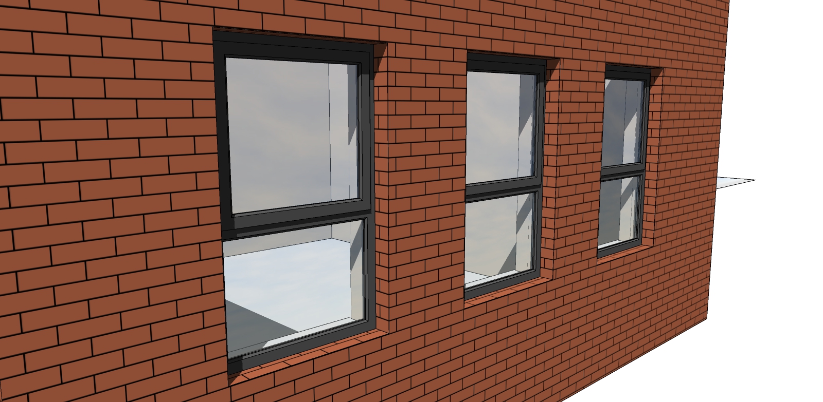 All three windows exploded, all walls cut & 2D elements deleted/layer off