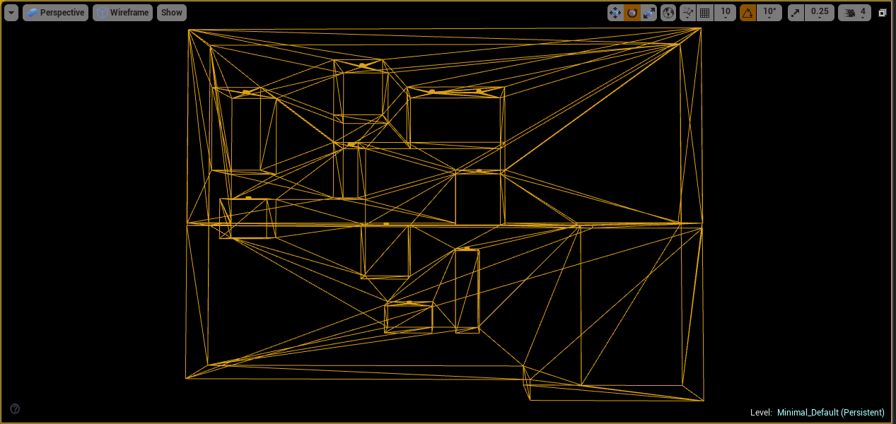 UE4 triangulation shown in wireform