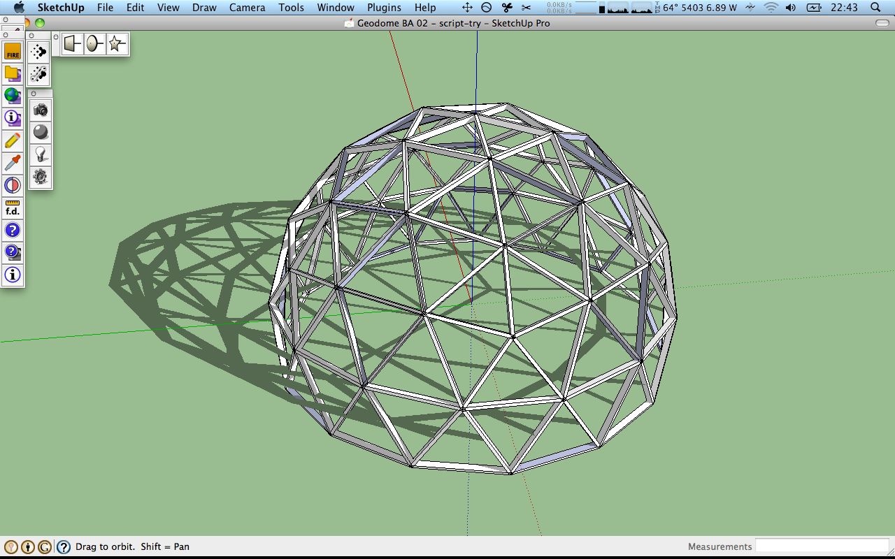 The frame is created if I uncomment the code that adds all struts to a group.