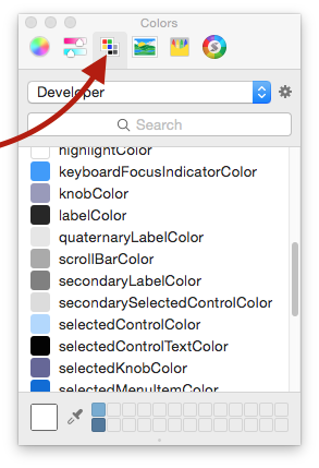 the color picker elsewhere in osx has a list view palette.. sketchup cancels the ability.