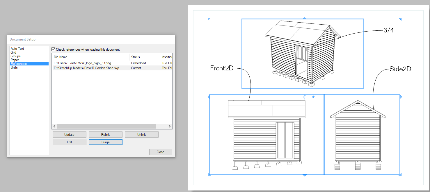 After relinking and choosing the SketchUp file