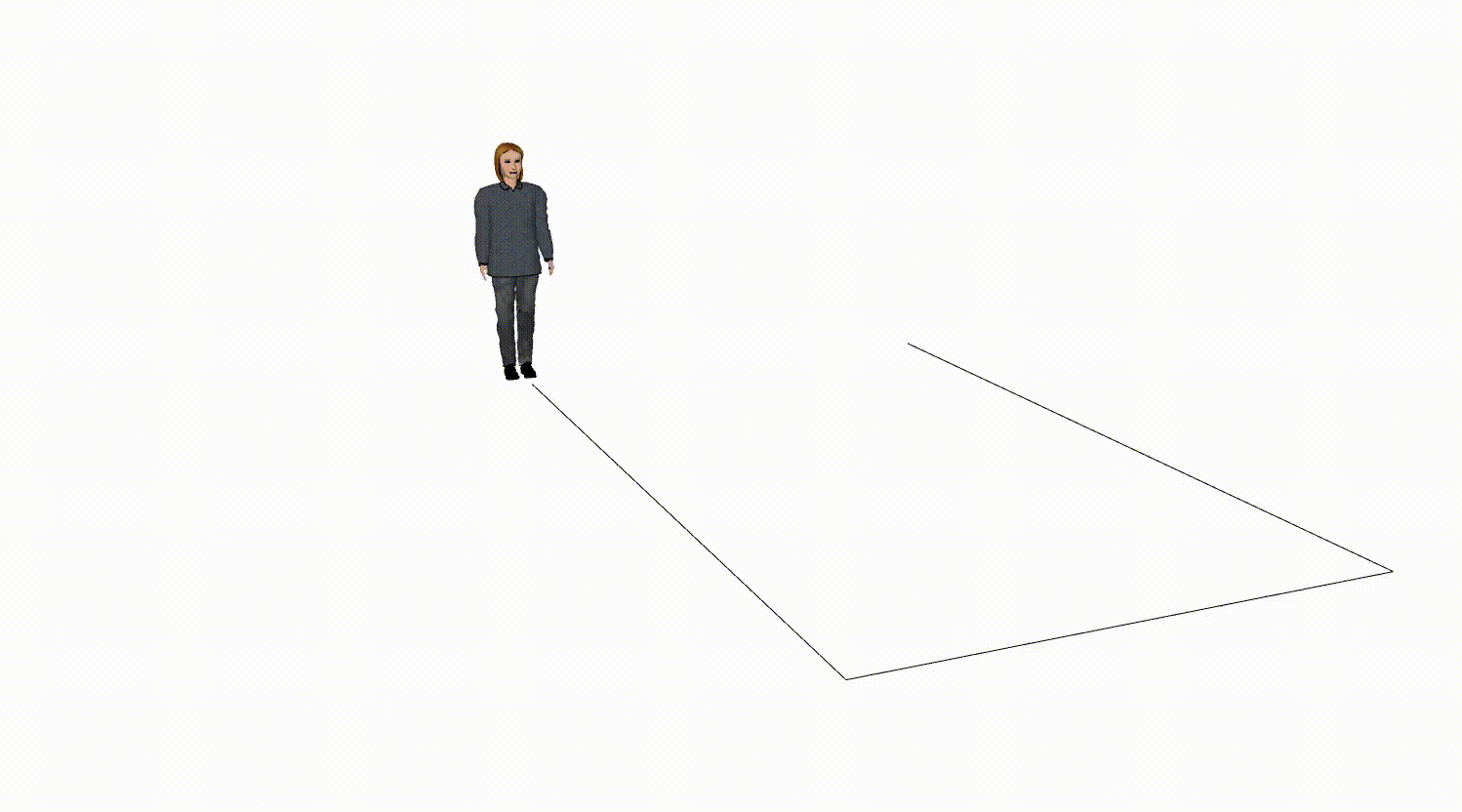 Walking man with acceptable movements