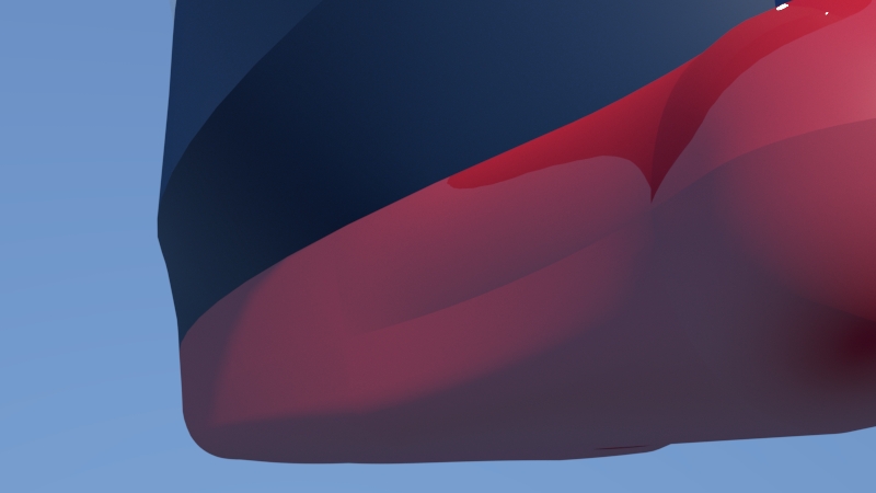 As is shown in picture the hull bottom is not straight, and red zone hull side , the line is too pronounced. I can add more geometry as well, but the result is the same, or it is visible too lines.